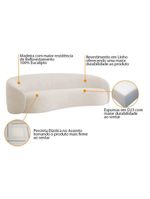Kit Sofá 3 Lugares 180cm E 2 Poltronas Orgânica Luxo Recepção Amore Linho - Amarena Móveis Cor Bege