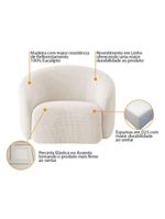 Kit Sofá 3 Lugares 180cm E 2 Poltronas Orgânica Luxo Recepção Amore Linho - Amarena Móveis Cor Bege
