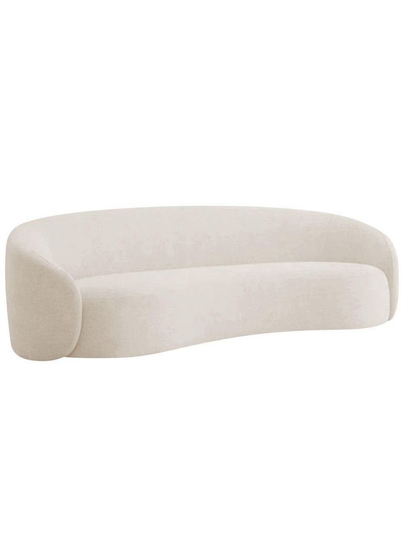 Kit Sofá 3 Lugares 180cm E 2 Poltronas Orgânica Luxo Recepção Amore Linho - Amarena Móveis Cor Bege