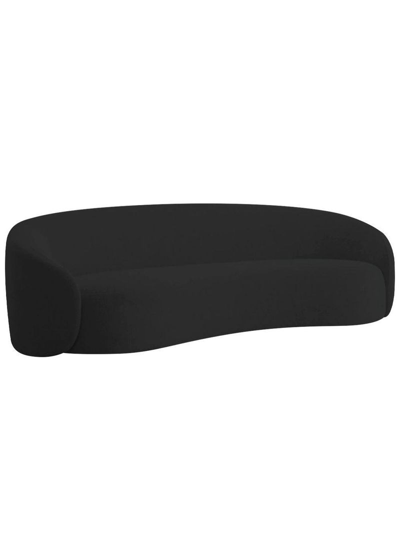 Sofá 3 Lugares 180cm Orgânico Luxo Recepção Amore Linho - Amarena Móveis Cor Preto