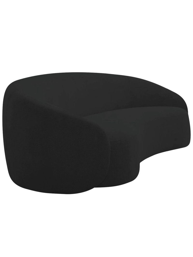 Sofá 3 Lugares 180cm Orgânico Luxo Recepção Amore Linho - Amarena Móveis Cor Preto