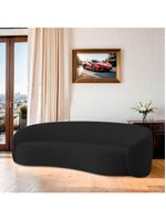Sofá 3 Lugares 180cm Orgânico Luxo Recepção Amore Linho - Amarena Móveis Cor Preto