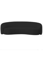 Sofá 3 Lugares 180cm Orgânico Luxo Recepção Amore Linho - Amarena Móveis Cor Preto