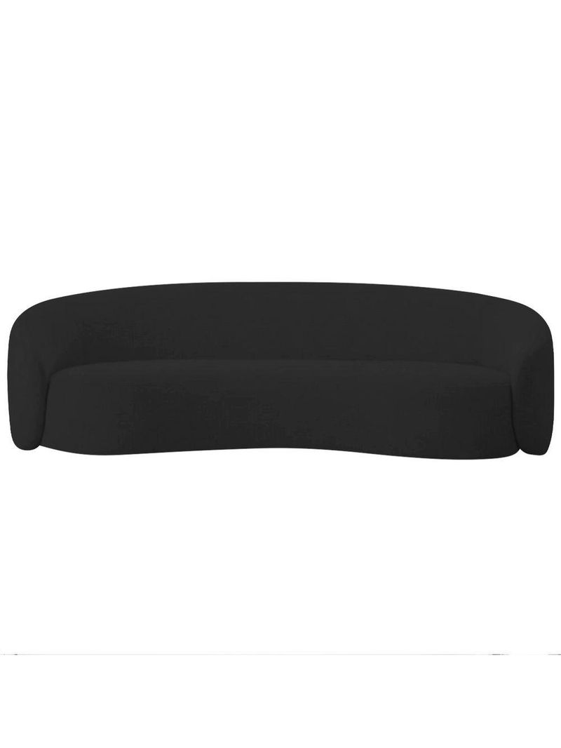 Sofá 3 Lugares 180cm Orgânico Luxo Recepção Amore Linho - Amarena Móveis Cor Preto