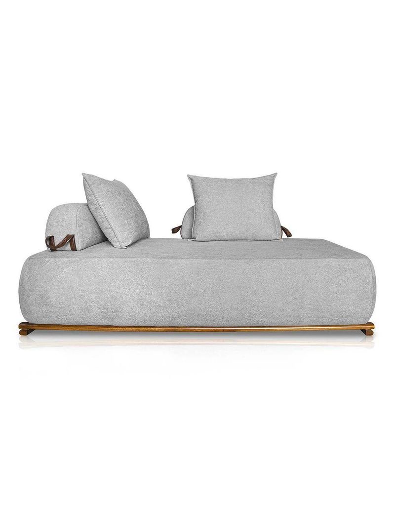 Sofá 3 Lugares Decoração Lazer Sala Ibiza Spz 180cm Bouclé - Amarena Móveis Cinza-3302