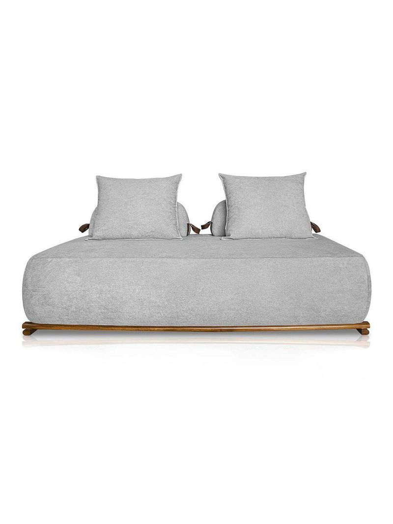 Sofá 3 Lugares Decoração Lazer Sala Ibiza Spz 180cm Bouclé - Amarena Móveis Cinza-3302