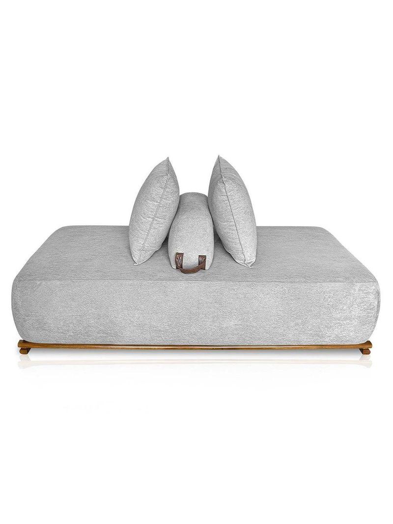Sofá 3 Lugares Decoração Lazer Sala Ibiza Spz 180cm Bouclé - Amarena Móveis Cinza-3302