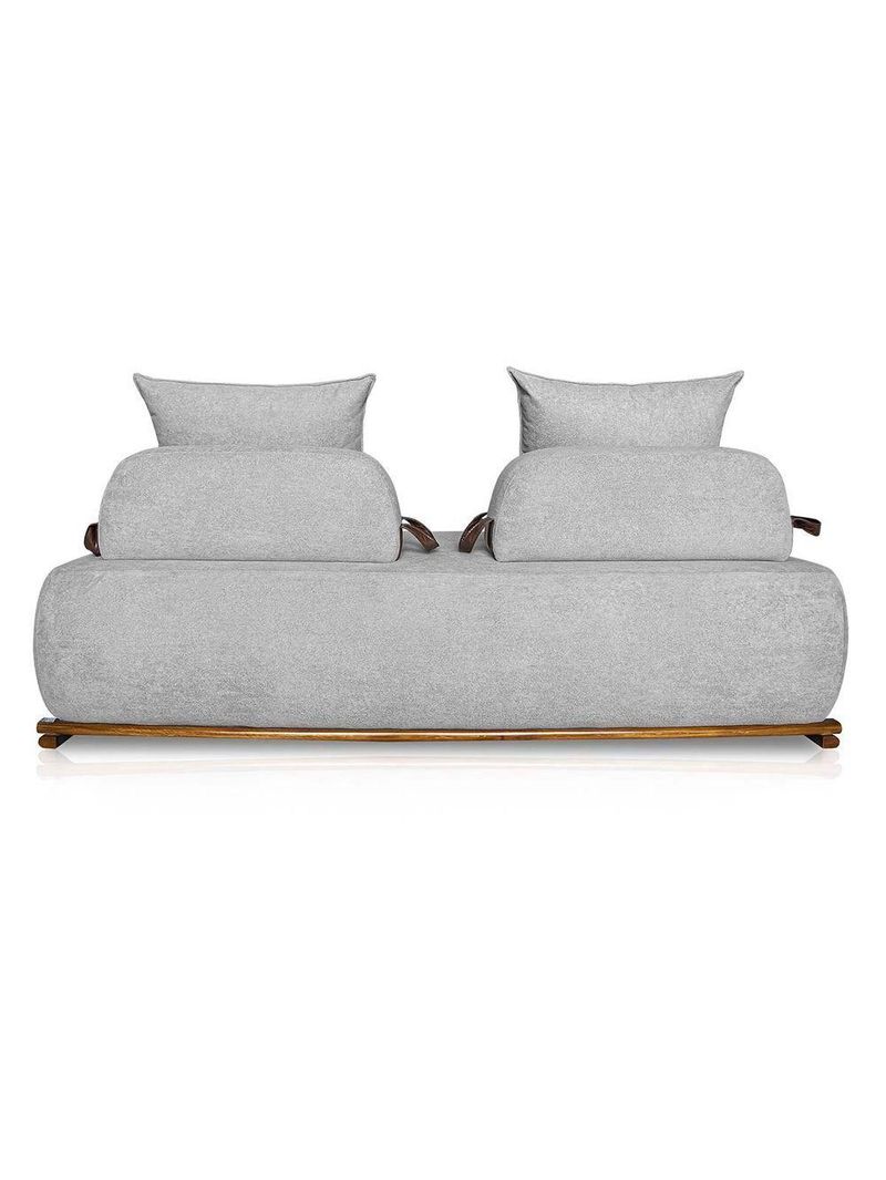 Sofá 3 Lugares Decoração Lazer Sala Ibiza Spz 180cm Bouclé - Amarena Móveis Cinza-3302