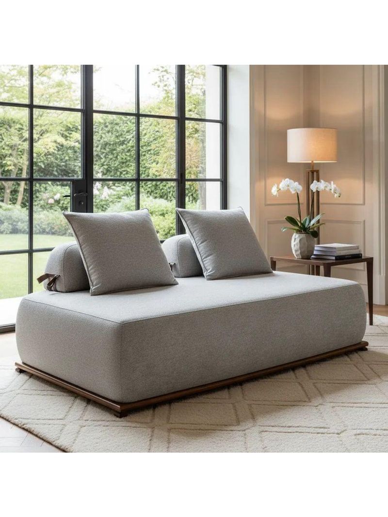 Sofá 3 Lugares Decoração Lazer Sala Ibiza Spz 180cm Bouclé - Amarena Móveis Cinza-3302