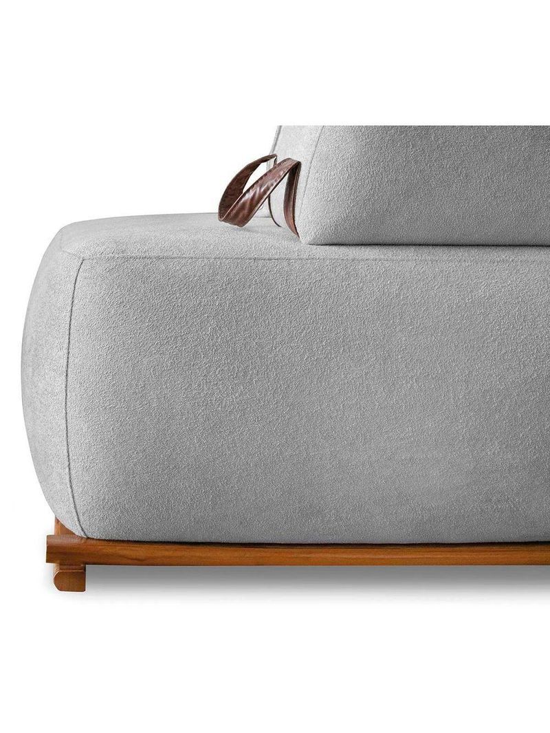 Sofá 3 Lugares Decoração Lazer Sala Ibiza Spz 180cm Bouclé - Amarena Móveis Cinza-3302