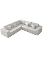 Kit Sofá Modular 5 Lugares Moderno Curvo Orgânico Adapt Bouclé - Amarena Móveis Branco