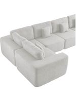 Kit Sofá Modular 5 Lugares Moderno Curvo Orgânico Adapt Bouclé - Amarena Móveis Branco