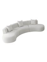 Kit Sofá Modular 4 Lugares 360cm Moderno Curvo Orgânico Duna Bouclé Branco