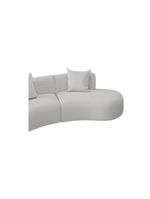 Kit Sofá Modular 4 Lugares 360cm Moderno Curvo Orgânico Duna Bouclé Branco