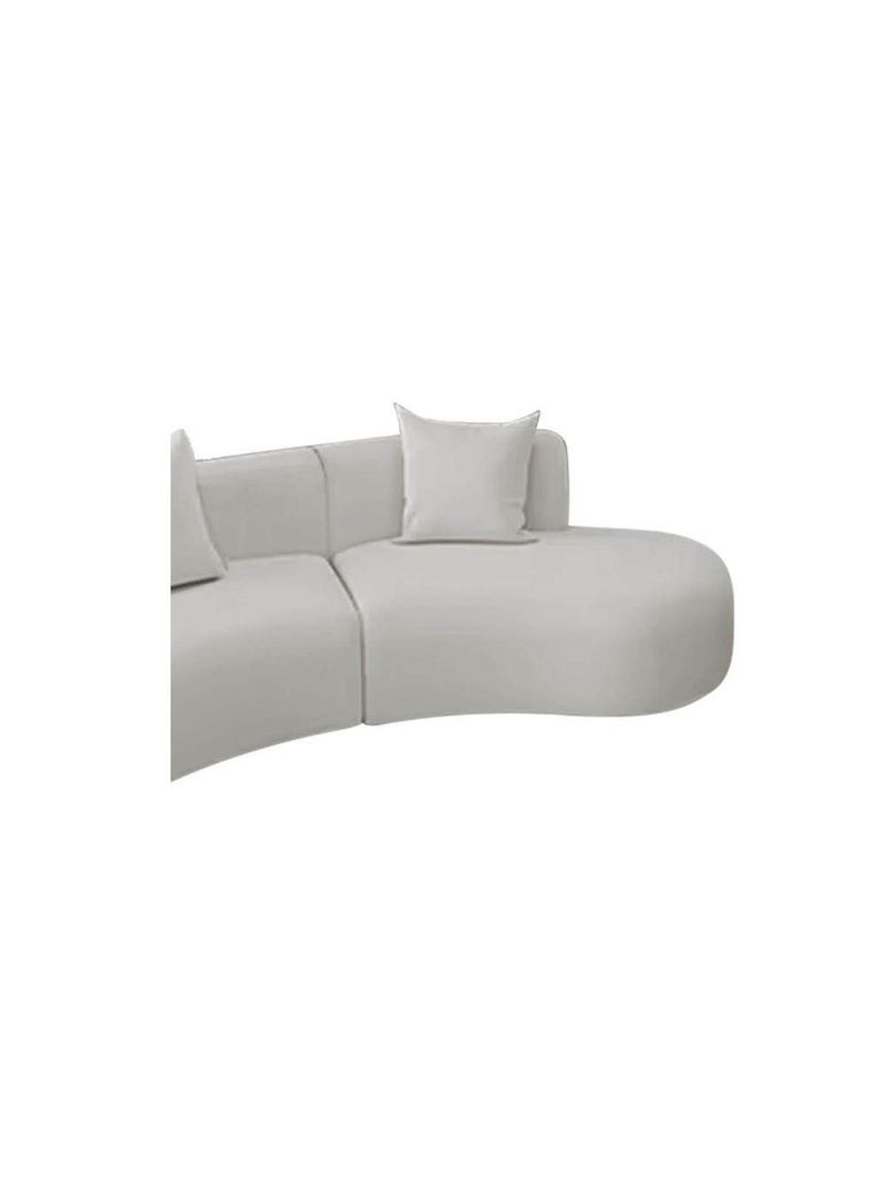 Kit Sofá Modular 4 Lugares 360cm Moderno Curvo Orgânico Duna Bouclé Branco