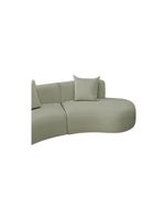 Kit Sofá Modular 4 Lugares 360cm Moderno Curvo Orgânico Duna Bouclé Verde Oliva