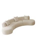 Kit Sofá Modular 4 Lugares 360cm Moderno Curvo Orgânico Duna Bouclé Bege