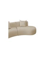 Kit Sofá Modular 4 Lugares 360cm Moderno Curvo Orgânico Duna Bouclé Bege