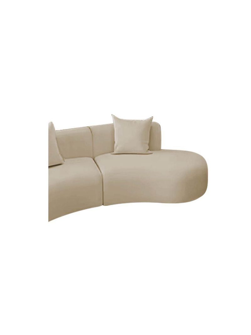 Kit Sofá Modular 4 Lugares 360cm Moderno Curvo Orgânico Duna Bouclé Bege