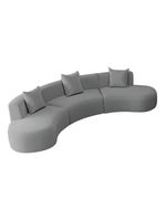 Kit Sofá Modular 4 Lugares 360cm Moderno Curvo Orgânico Duna Bouclé Cinza