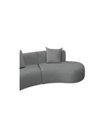 Kit Sofá Modular 4 Lugares 360cm Moderno Curvo Orgânico Duna Bouclé Cinza