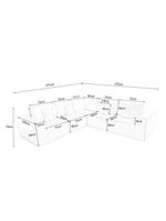 Kit Sofá Modular 5 Lugares Moderno Curvo Orgânico Adapt Linho - Amarena Móveis Preto