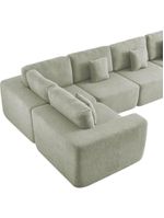 Kit Sofá Modular 5 Lugares Moderno Curvo Orgânico Adapt Bouclé - Amarena Móveis Verde Oliva