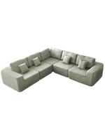 Kit Sofá Modular 5 Lugares Moderno Curvo Orgânico Adapt Bouclé - Amarena Móveis Verde Oliva