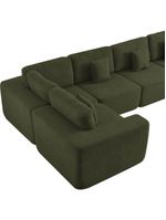 Kit Sofá Modular 5 Lugares Moderno Curvo Orgânico Adapt Linho - Amarena Móveis Verde