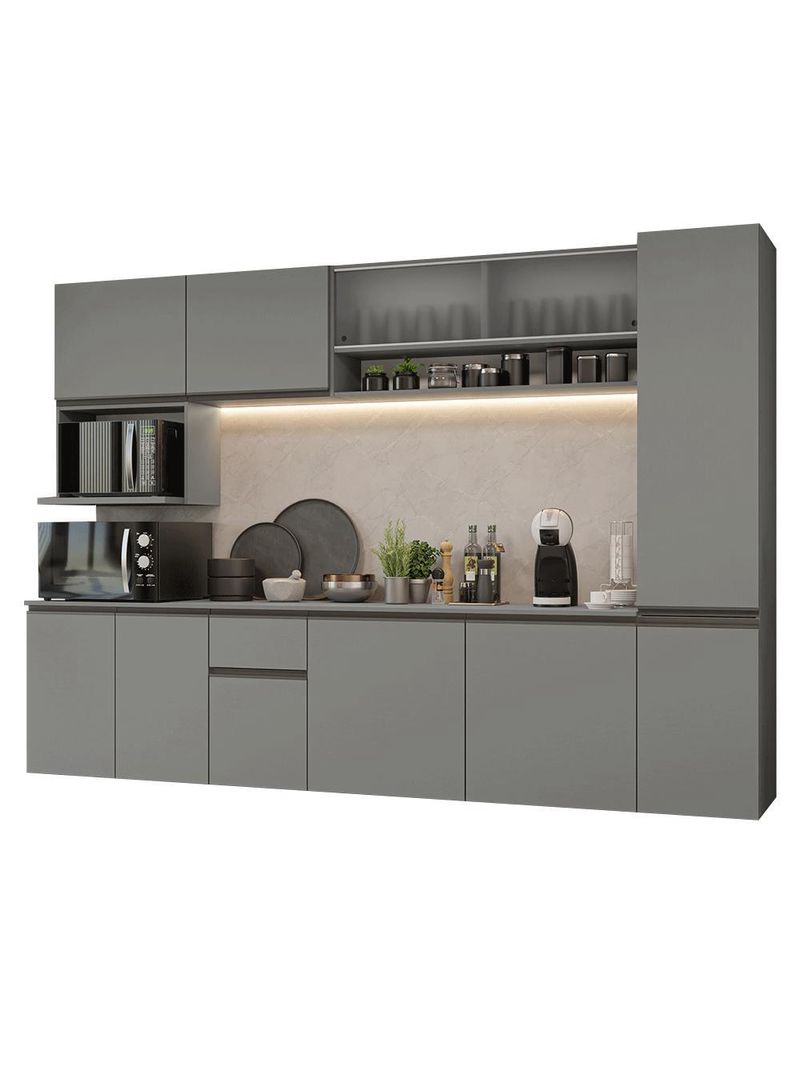 Armário de cozinha completa 280 cm suspensa  nice madesa 04
