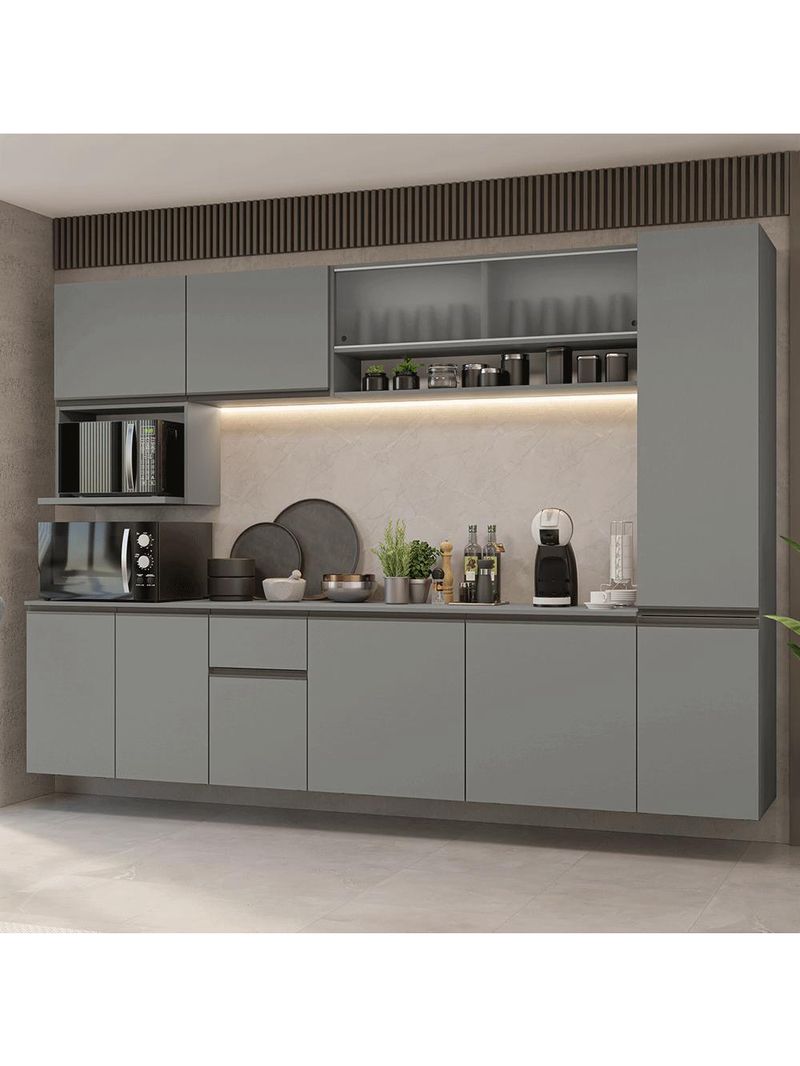 Armário de cozinha completa 280 cm suspensa  nice madesa 04