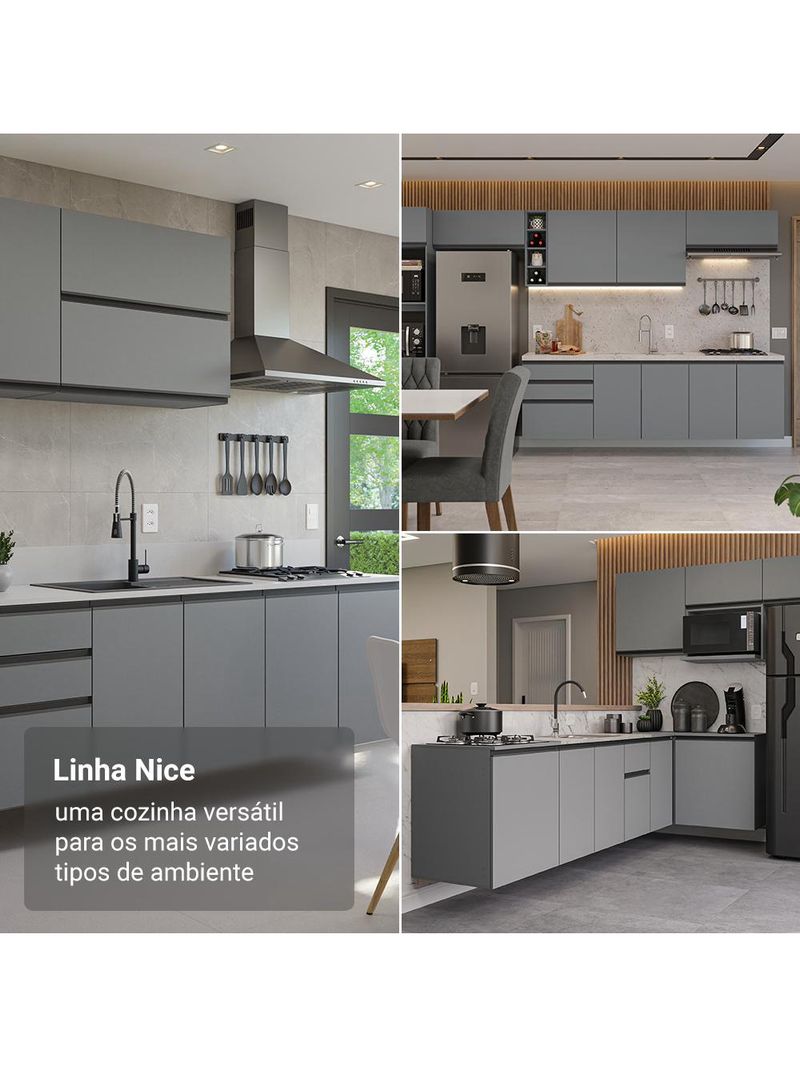 Armário de cozinha completa 280 cm suspensa  nice madesa 04