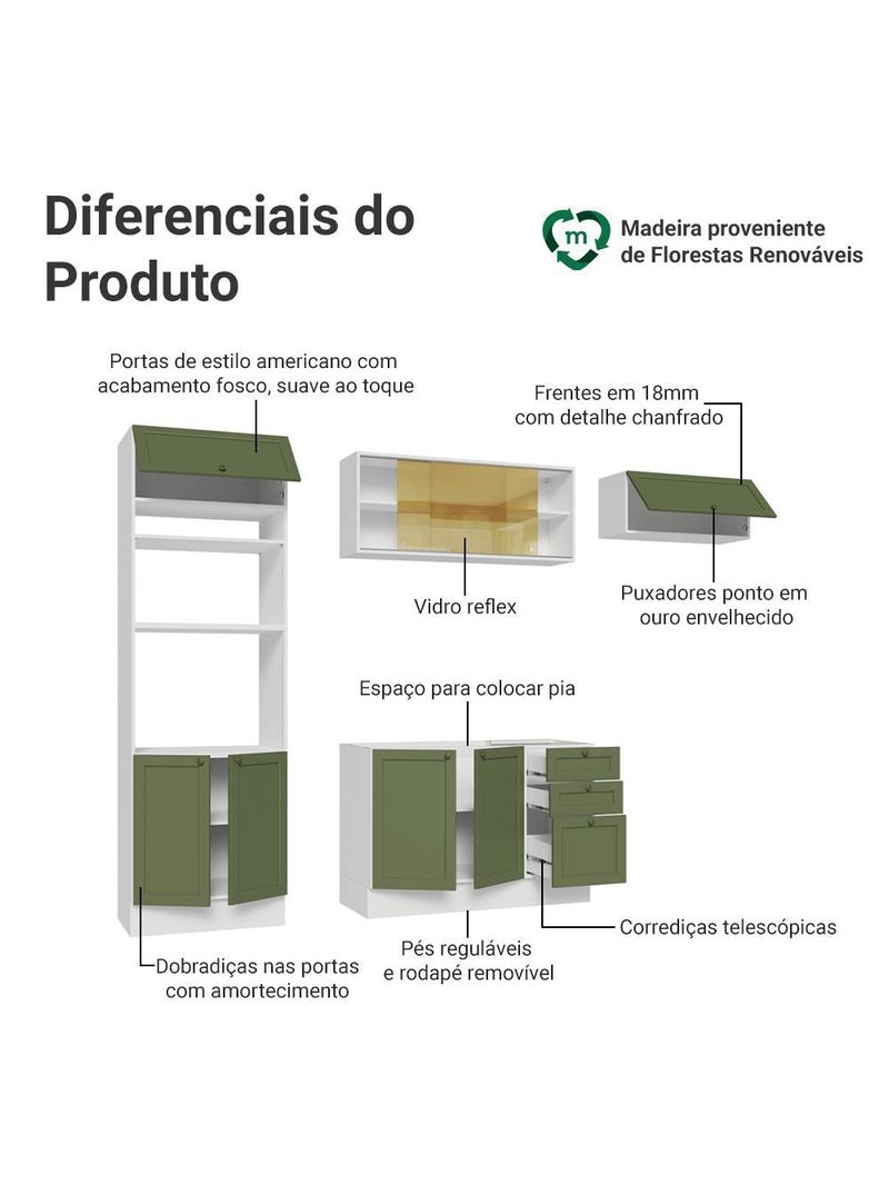 Armário de cozinha completa 270 cm vik madesa 04