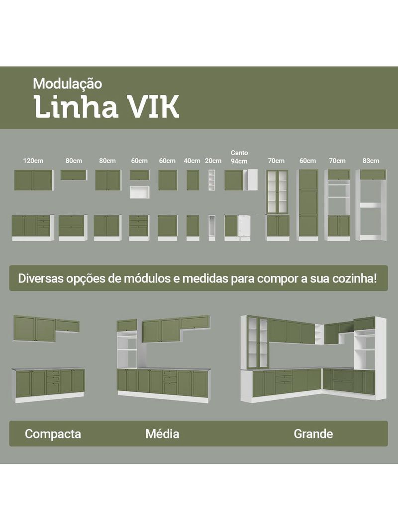 Armário de cozinha completa 270 cm vik madesa 04