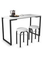 Mesa De Cozinha Bistrô Porto Branco 120cm Com 2 Banquetas Industriais Maviê Branco/preto - Mpozenato