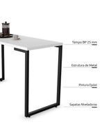 Mesa De Cozinha Bistrô Porto Branco 120cm Com 2 Banquetas Industriais Maviê Branco/preto - Mpozenato