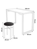 Mesa De Cozinha Bistrô Porto Branco 120cm Com 2 Banquetas Industriais Maviê Branco/preto - Mpozenato