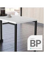 Mesa De Cozinha Bistrô Porto Branco 120cm Com 2 Banquetas Industriais Maviê Branco/preto - Mpozenato