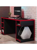 Mesa Para Computador Notebook Gamer Pro Preto-vermelho - Fit Mobel