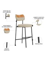 Banqueta Alta Bar Estofada Kit 8 Milli Linho Caramelo/areia A14 - Mpozenato