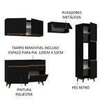 Armário de cozinha completa 250cm preto reims madesa 06