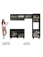 Armário de cozinha completa 250cm preto reims madesa 06