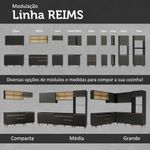 Armário de cozinha completa 250cm preto reims madesa 06