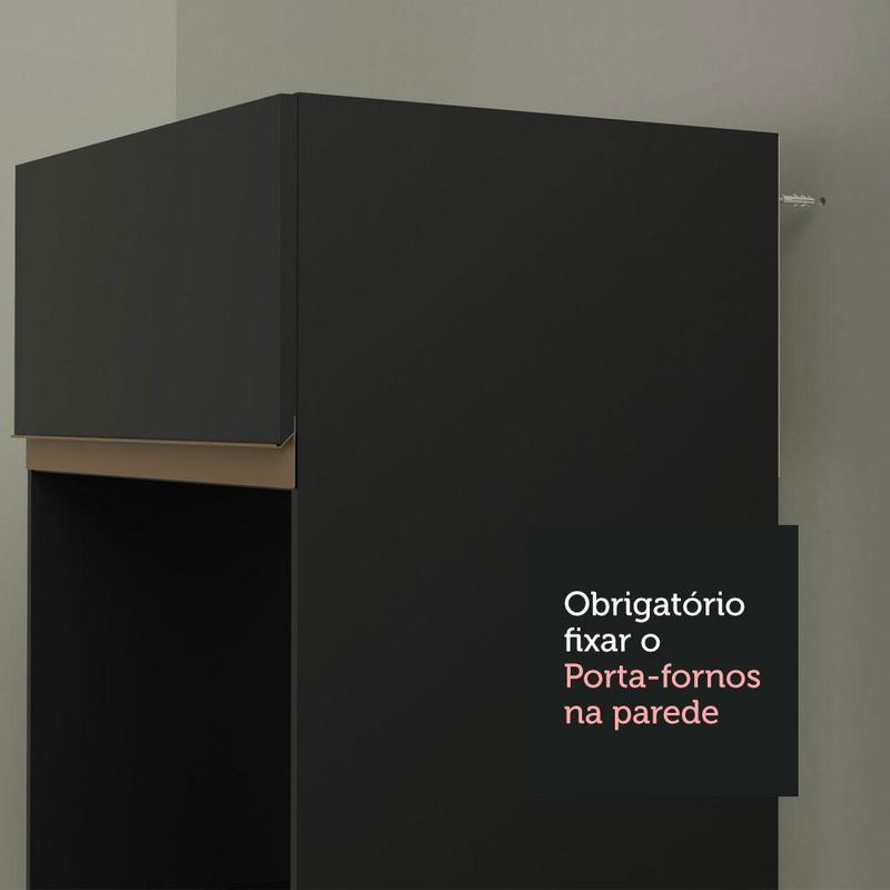 Armário de cozinha completa 250cm preto reims madesa 06