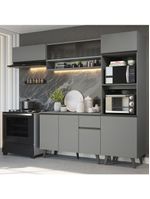 Armário de cozinha completa 260cm cinza nice madesa 04