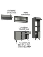 Armário de cozinha completa 260cm cinza nice madesa 04