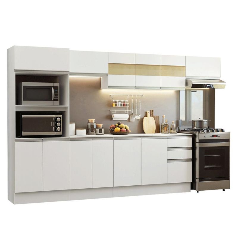 Armário de cozinha completa 100% mdf 310 cm smart 02