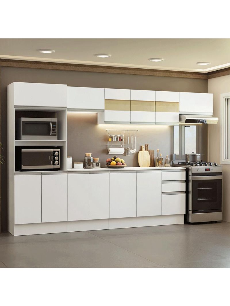 Armário de cozinha completa 100% mdf 310 cm smart 02