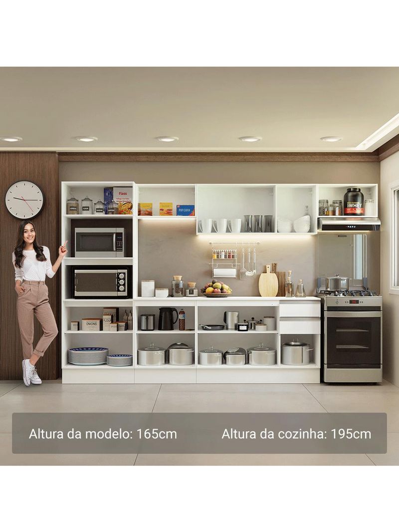 Armário de cozinha completa 100% mdf 310 cm smart 02