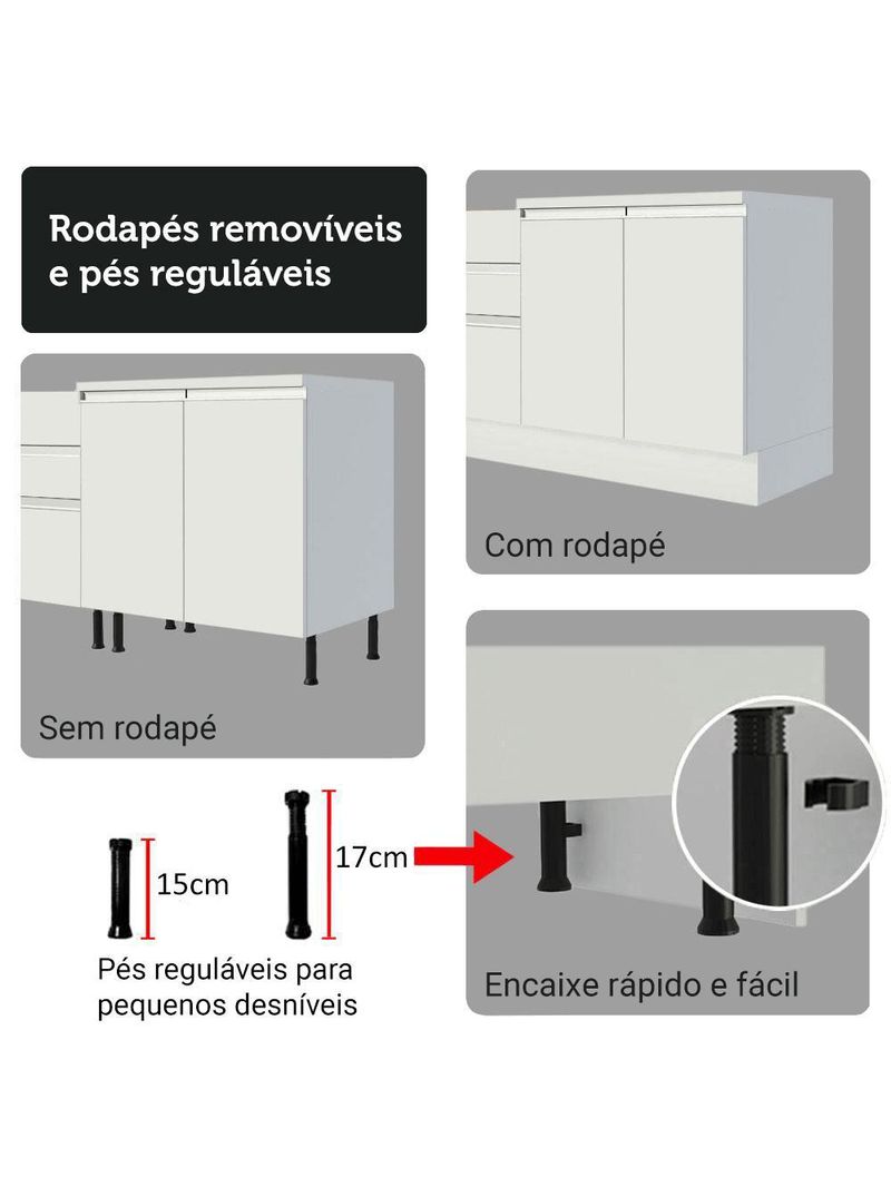 Armário de cozinha completa 100% mdf 310 cm smart 02